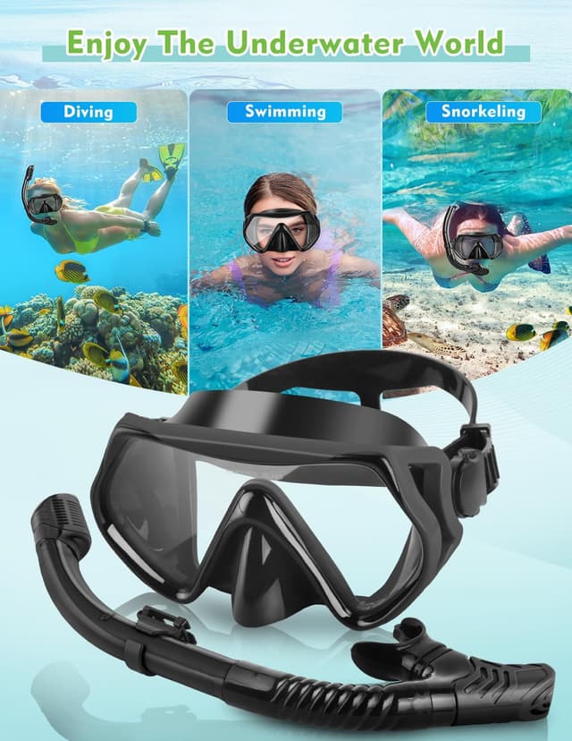 Detalle 2 de Hydomi snorkel set for adults 180° view