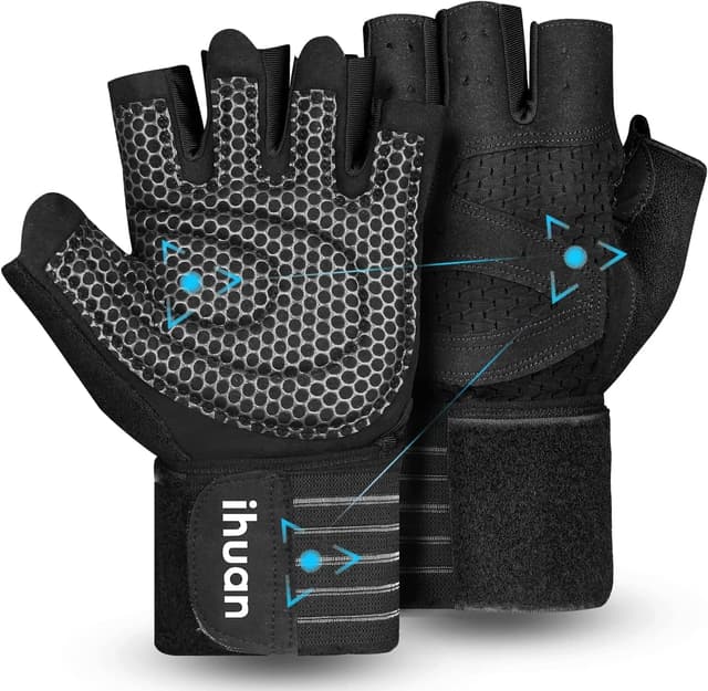 Detalle de ihuan Ventilated Weight Lifting Gloves with Wrist Wraps