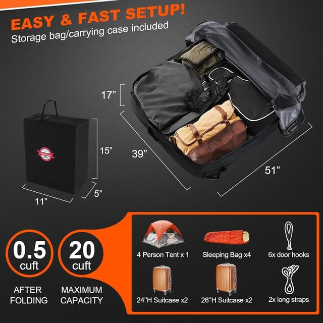 Thumbnail 2 de Sailnovo Rooftop Cargo Carrier 20 cu ft