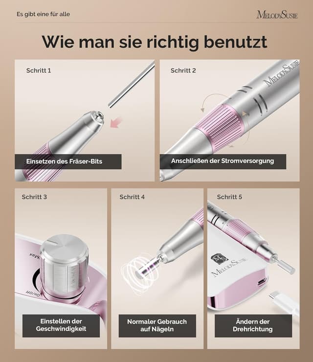 Detalle 2 de MelodySusie SC320F Nagelfräser 30000 U/min