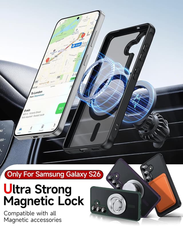 Detalle de LeYi Magnetic MagSafe case for Galaxy S26