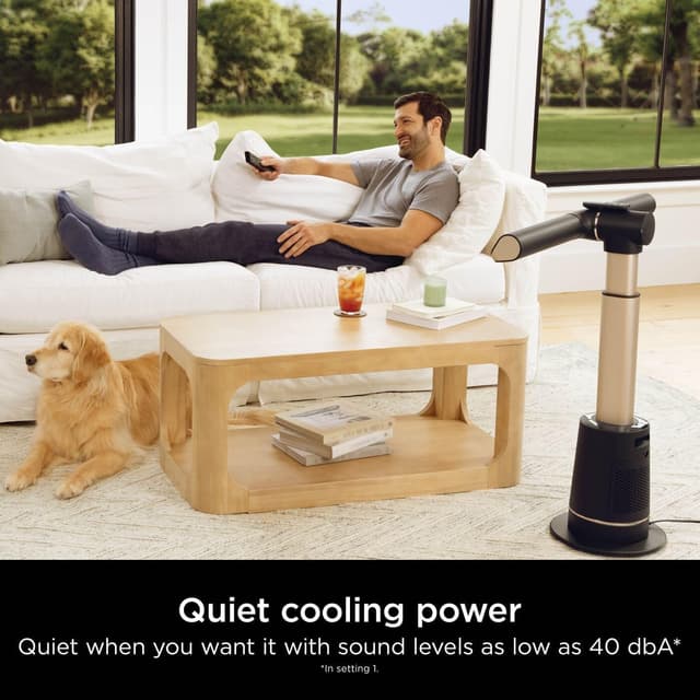 Detalle de Shark TurboBlade Bladeless Tower Fan TF200SUK (Charcoal) with 10 speeds, 180° oscillation and remote