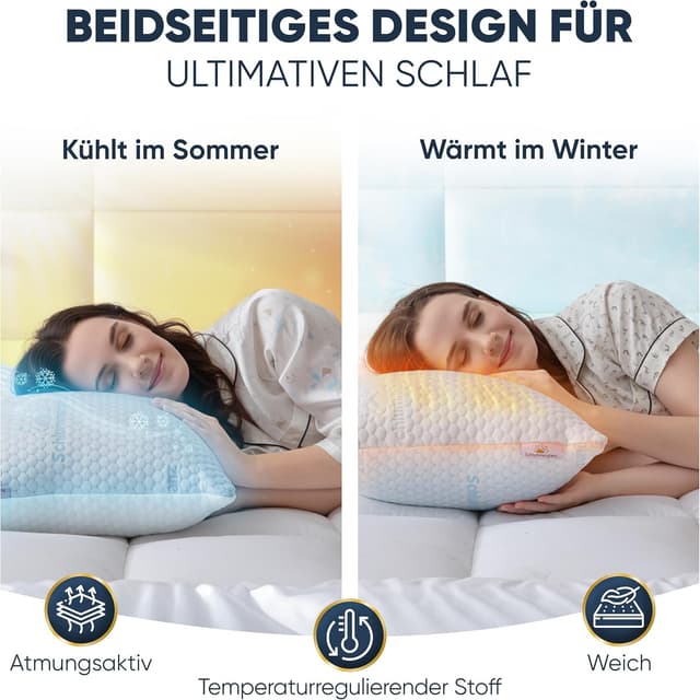 Detalle 1 de Schlummerglanz Memory Foam Kissen 40x80 mit Höhe