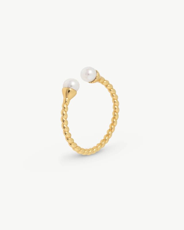 Imagen de Majorica anillo dorado dos perlas 💍 en OfertitasTOP