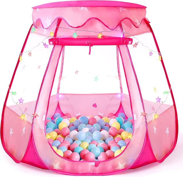 Detalle de Pop Up Princess Tent with Star Lights 49.3in