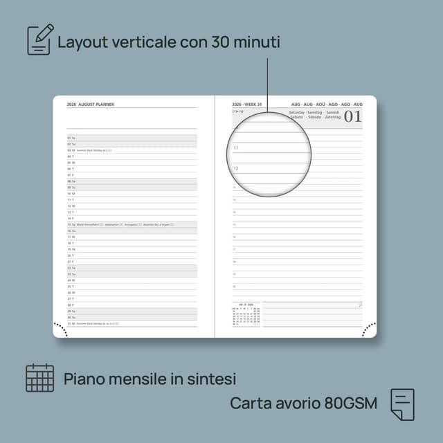 Detalle 2 de POPRUN Agenda 2026 giornaliera 21,5 x 14,5 cm