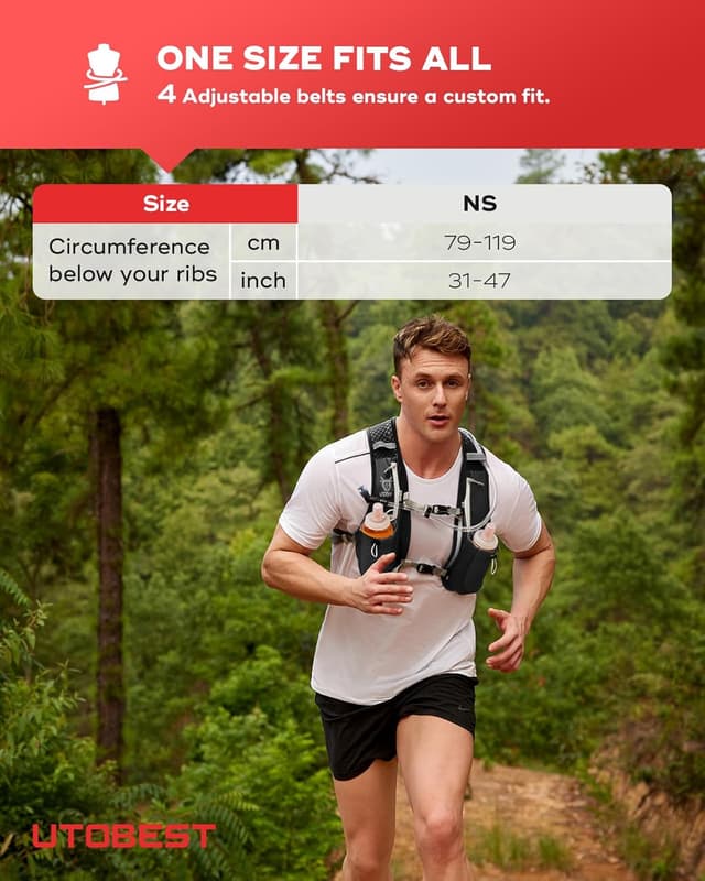 Detalle de UTOBEST Trinkrucksack 5L für Läufe