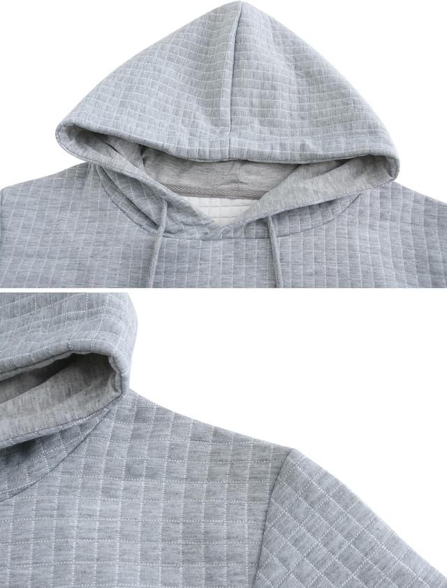 Detalle de YuKaiChen Herren-Kapuzenpullover mit gefütterter Fleece-Innenseite und Kordelzug