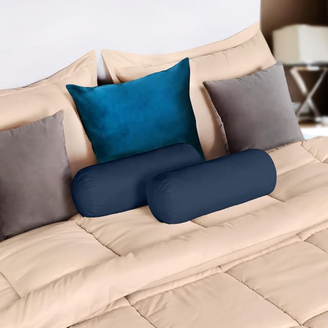 Detalle 1 de Utopia Bedding Almohada Cilíndrica Azul Marino 2U 💤