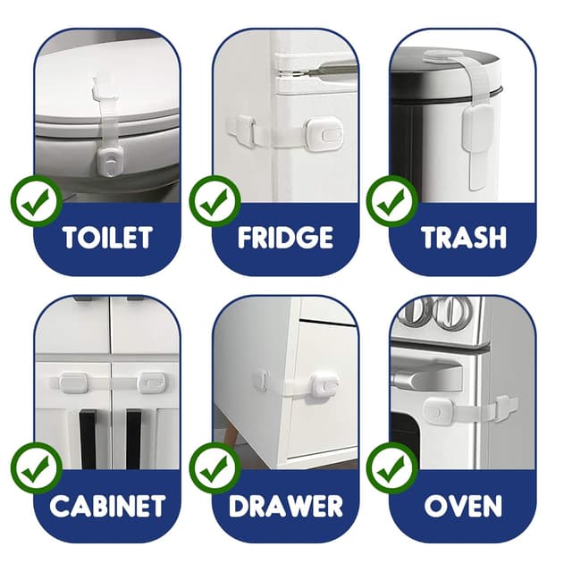 Detalle 2 de Septeamay Kindersicherung 10er-Set für Schränke