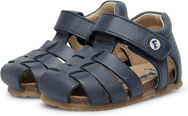 Detalle de Falcotto Offene Sandale mit Herzmuster aus Leder (Klettverschluss)