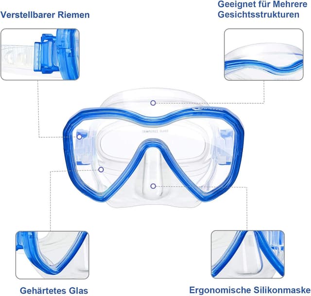 Detalle de Kinder-Schnorchelset Dry Schnorchelmaske