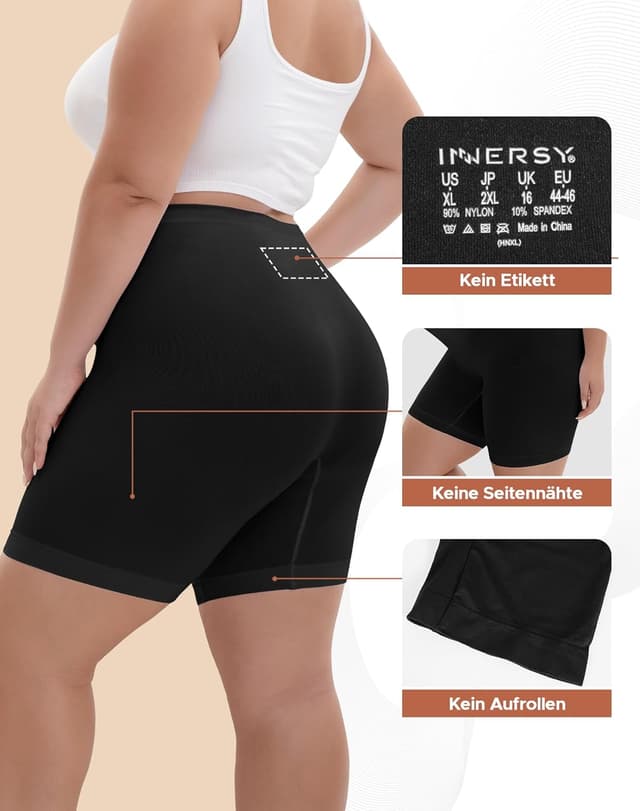 Thumbnail 3 de INNERSY pantaloni corti da ciclismo da donna taglie 44-62 (confezione da 3) anti-sfregamento