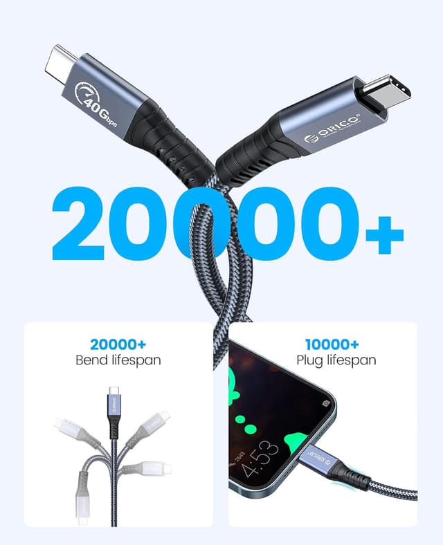 Thumbnail 6 de ORICO Câble Thunderbolt 4 40 Gbps (compatible Thunderbolt 3/USB4) avec charge PD 100 W