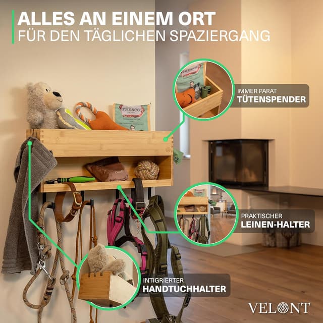 Detalle de VELONT Hundegarderobe XL mit Ablage