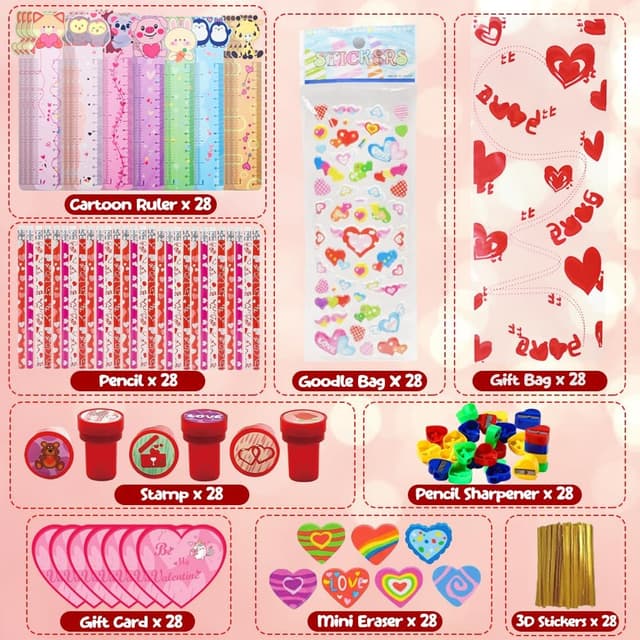 Detalle 2 de UMEELR 28 Valentines Day Cards Set 📝