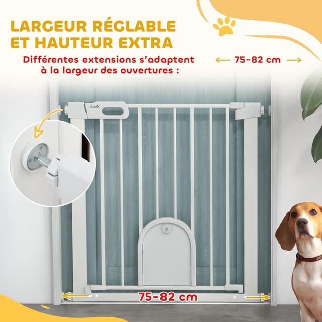 Thumbnail 6 de PawHut Barrière de sécurité 76 cm