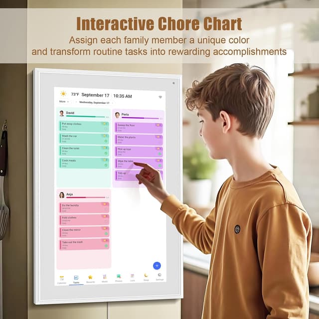 Detalle 2 de Smart Digital Calendar 21.5-Inch WiFi Touchscreen Wall & Desk Planner with Shared Chore Chart