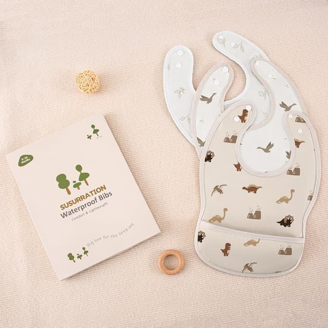 Thumbnail 6 de Susurration Baby-Lätzchen wasserdicht mit Auffangschale – 3er-Set für Jungen und Mädchen