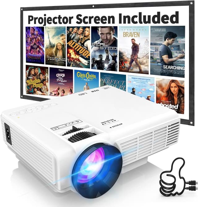 Detalle de PANSEBA 1080P Mini Projector with Screen