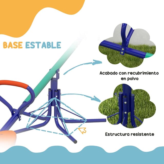 Thumbnail 5 de Outsunny balancín infantil 90 kg 360°