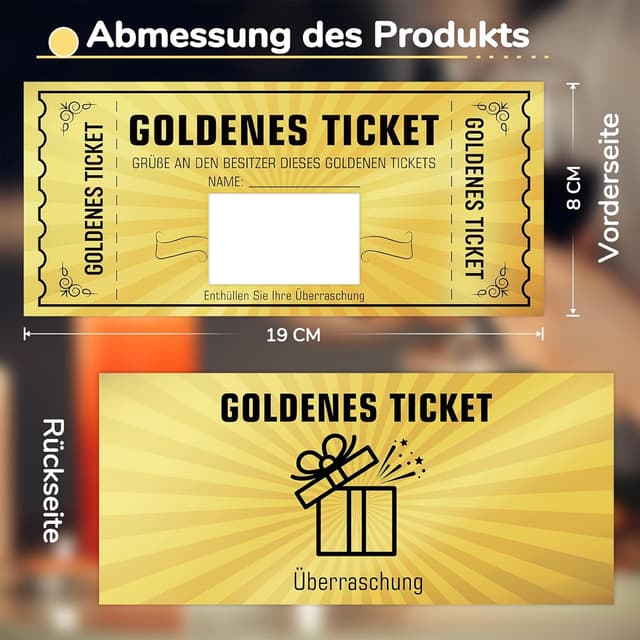 Thumbnail 2 de WenmthG Goldenes Ticket Gutschein 2er-Set