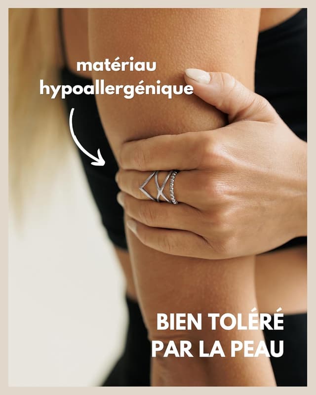 Detalle 2 de GD GOOD.designs EST. 2015 : ensemble de bagues ajustables pour femmes en acier inoxydable (empilables) en argent, or 18K et or rose