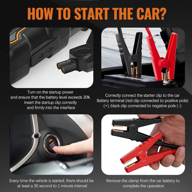 Thumbnail 3 de LAIVIYA Booster Batterie Voiture 7000A 12V – démarreur portable avec lampe LED et chargeur USB