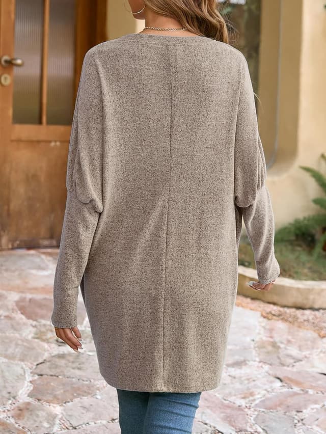 Detalle de Famulily Long Tunics for Women oversized long-sleeve sweatshirt with pockets