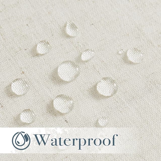 Detalle de PONY DANCE Outdoor-Vorhang mit Ösen, 2er Set für Terrasse & Pavillon – Beige, halbtransparent, H 213 x B 140 cm