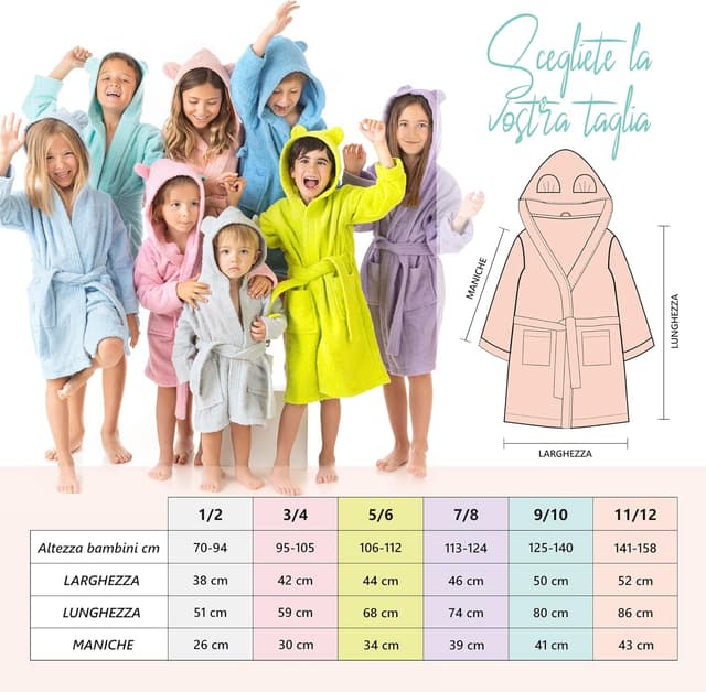 Thumbnail 2 de LEBENGOOD Accappatoio Bambini 100% Cotone