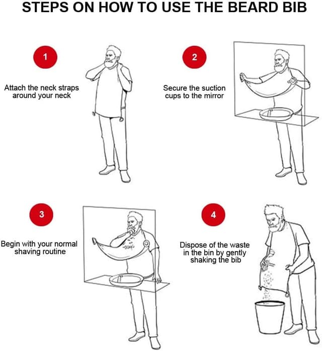 Detalle de Mobi Lock Beard Shaving Catcher Bib for mess-free beard trimming