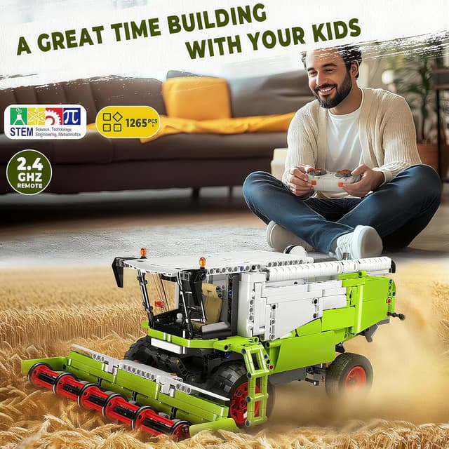 Detalle de Mould King 17014 – Kit de construction technique pour moissonneuse-batteuse télécommandée (1265 pièces)