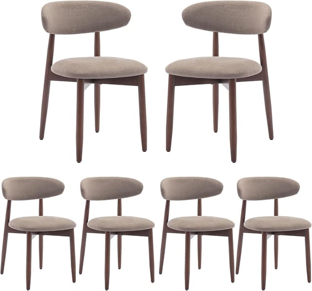 Detalle de COLAMY Modern Dining Chairs Set with Wooden Legs – upholstered fabric dining chairs