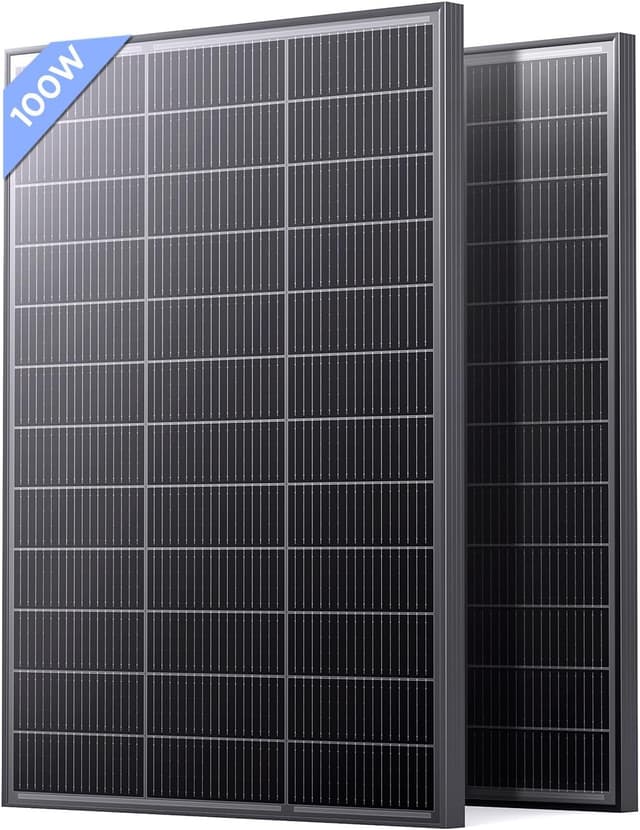 Detalle de Callsun N-Type 16BB 200W Solar Panel (2×100W) for RV, Van, Marine & Off-Grid 12/24V Systems