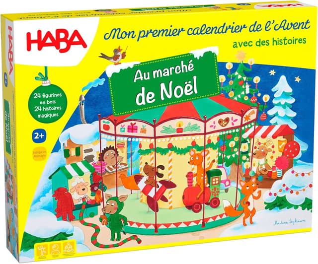 Detalle de Calendrier de l’Avent HABA « Au marché de Noël » – 24 figurines en bois dès 2 ans