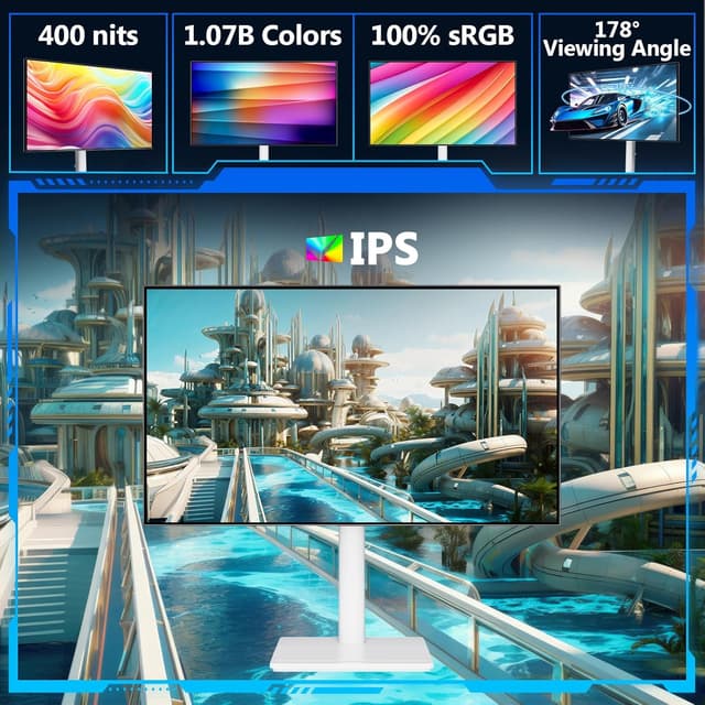 Detalle de Z-Edge AGEX Ecran 4K UHD 27 pouces IPS FreeSync réglable (blanc)