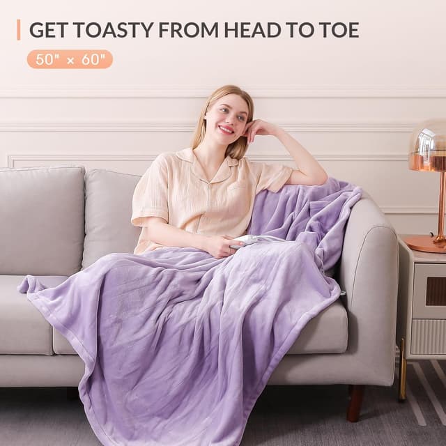 Detalle de HOMLYNS LuxeHeat Heated Blanket 50x60 inches