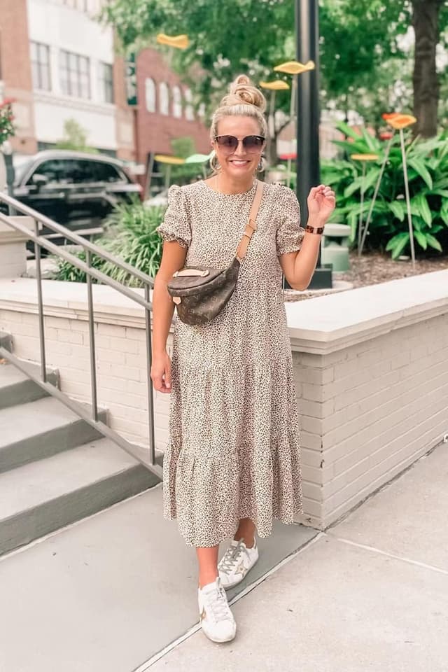 Detalle 2 de PRETTYGARDEN 2026 Floral Boho Midi Summer Dress with Puff Short Sleeves