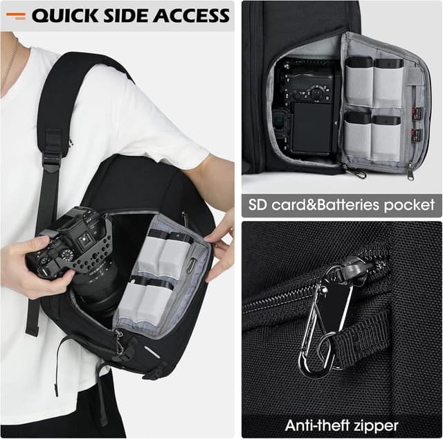 Detalle 2 de RAINSMORE Kamerarucksack Groß Spiegelreflex