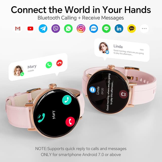 Thumbnail 2 de Round Smart Watch 43mm 1.27" HD, Heart Rate