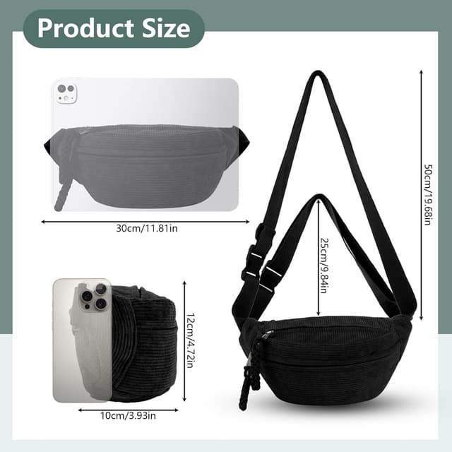 Thumbnail 1 de Bauchtasche Cord 34×15×11 cm