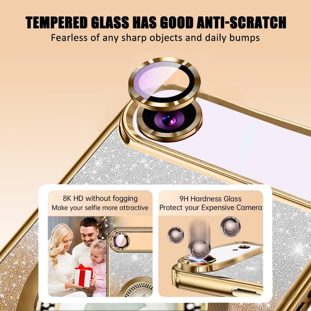 Detalle 1 de Misscase MagSafe Glitter Case for iPhone 17 Air (6.5") — Gold, Slim Shockproof Cover with Camera Lens Protector