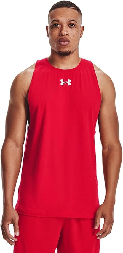 Detalle de Under Armour UA Baseline Tank Rojo para Baloncesto