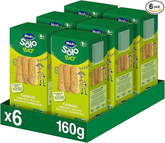 Detalle de Hero Solo - Pack Galletas Ecológicas 🍪 Sin Aceite de Palma, 8 Meses