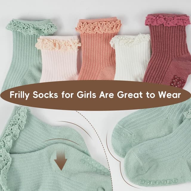 Detalle 2 de Chaussettes à nœud dentelle Aolso pour filles