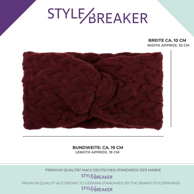 Thumbnail 4 de styleBREAKER Fascia per la fronte beige 19 cm