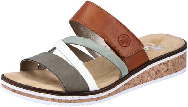 Detalle de Sandales à coin bas pour femmes Rieker Faye (soft insole, stitchdown) — Charles Clinkard