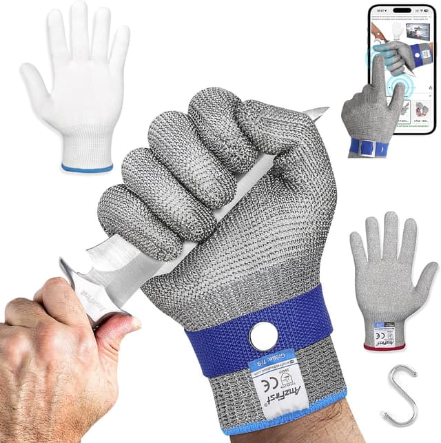 Detalle de AmzFirst Schnittschutzhandschuhe Level 9 Größe 9/L