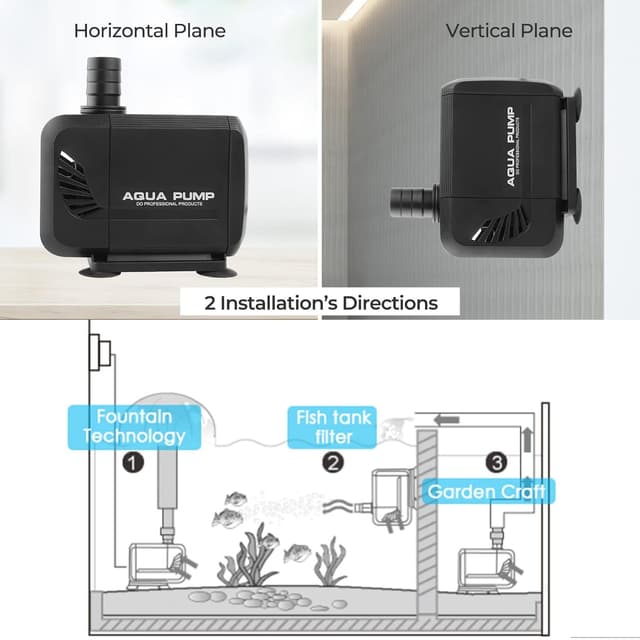 Thumbnail 5 de 40W Aquarium Submersible Pump 3000 L/H for Ponds ๐